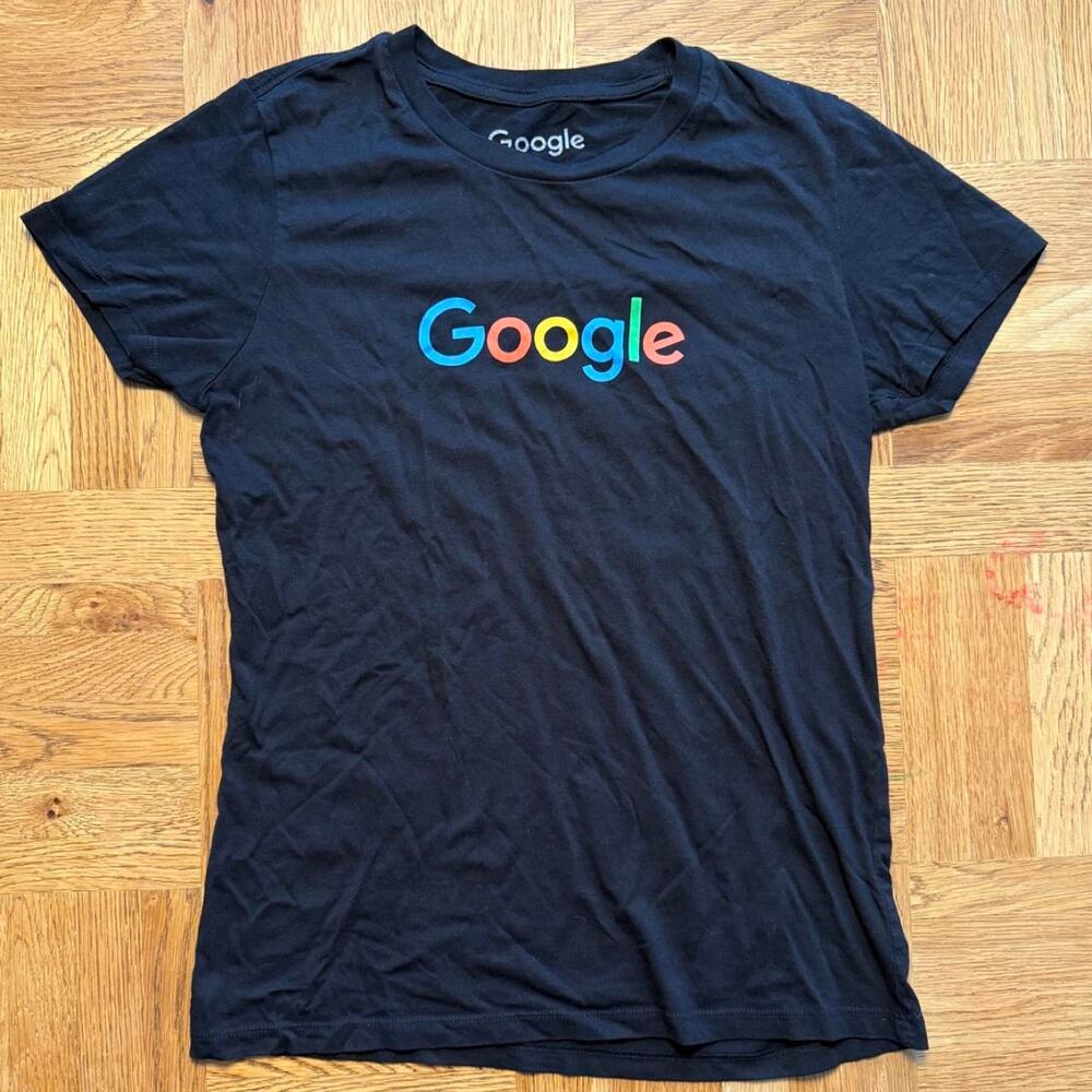 Google Logo Black T-Shirt XL Slim Fit Tech Company Graphic Tee